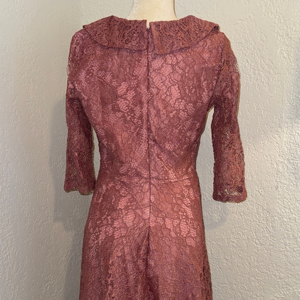 Women’s Lace A-Line Dress in Dusty Rose - Picture 5 of 6
